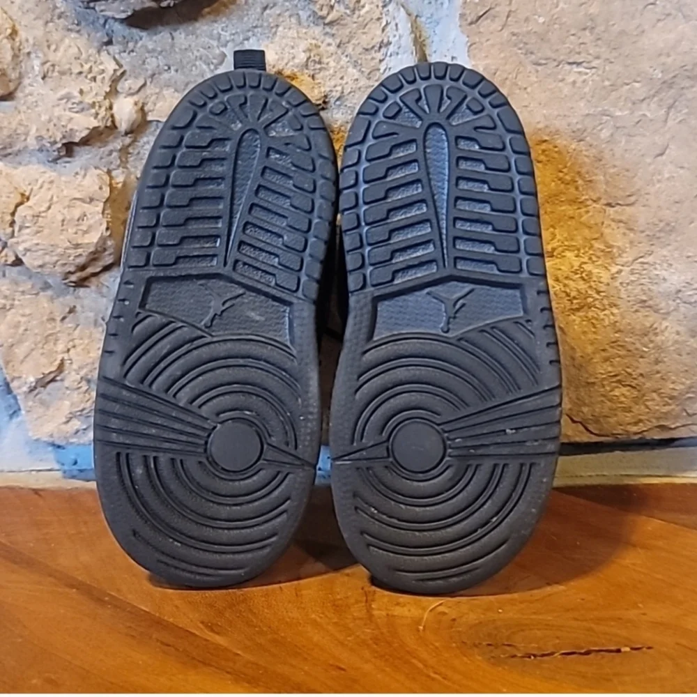 NIKE INFANT TODDLER 7C JORDAN 1 MID FLEX (TD) 554727-010 BLACK/BLACK-BLACK SHOES